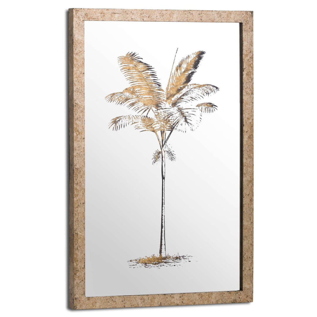 Metallic Mirrored Brass Palm Wall Art - TidySpaces