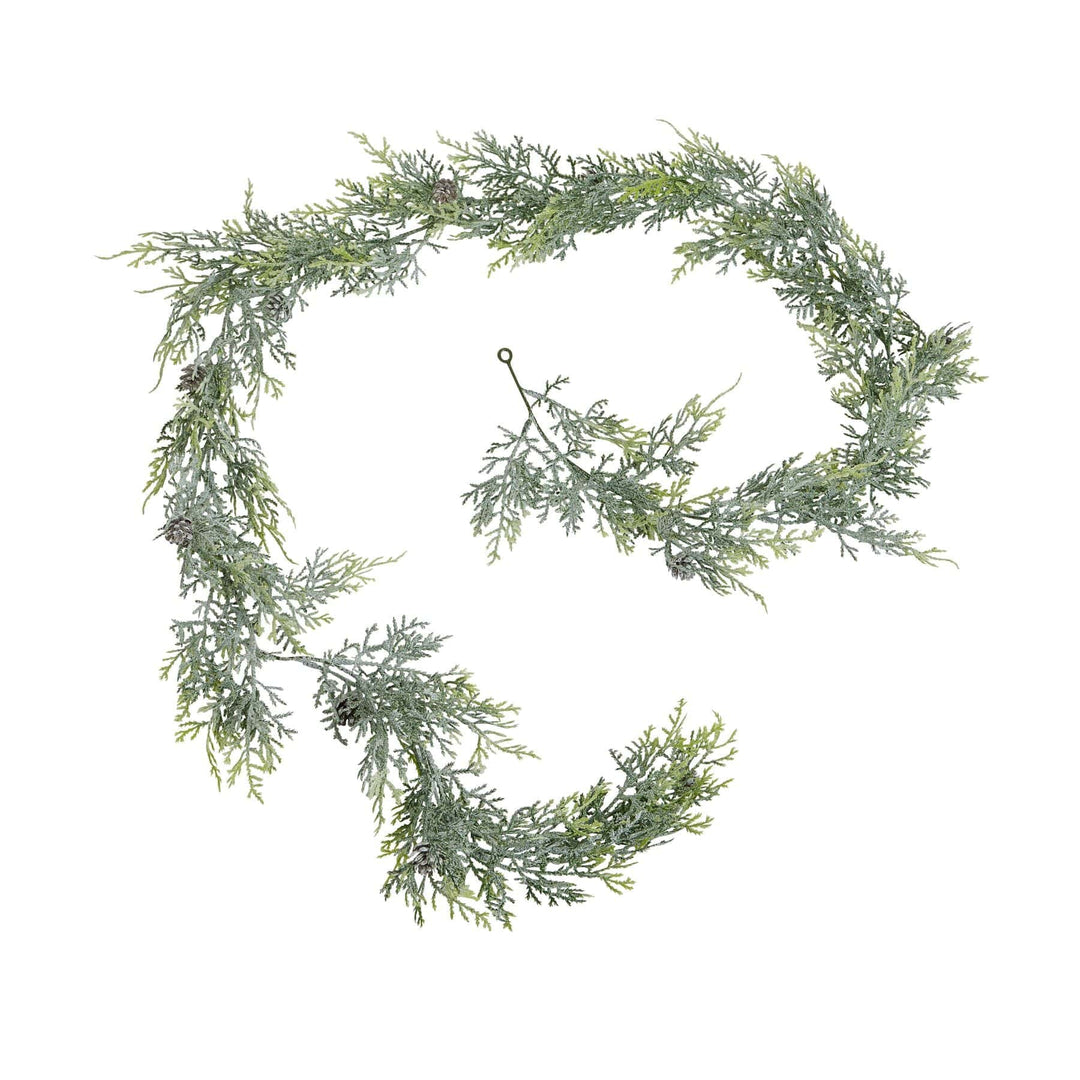 Frosted Pine Garland With Pinecones - TidySpaces