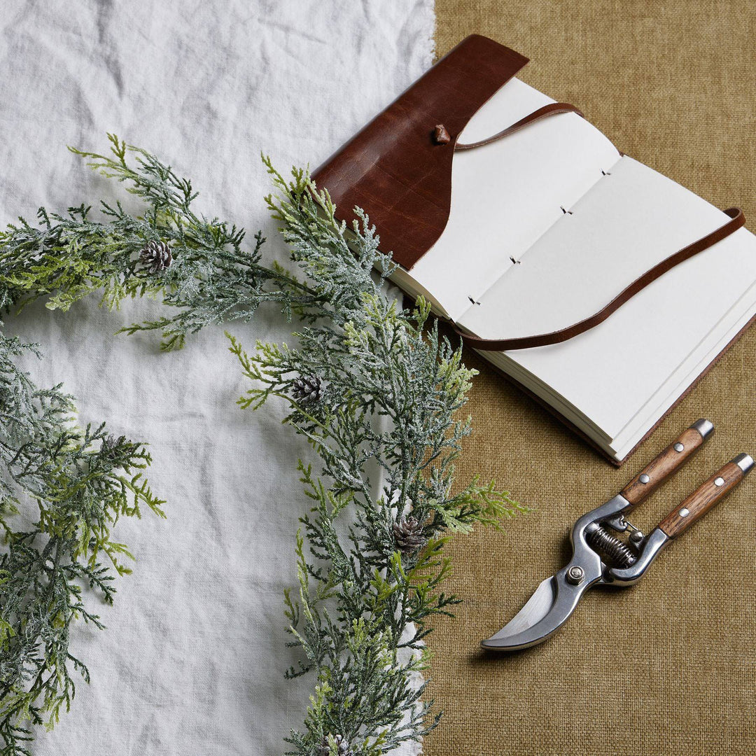 Frosted Pine Garland With Pinecones - TidySpaces