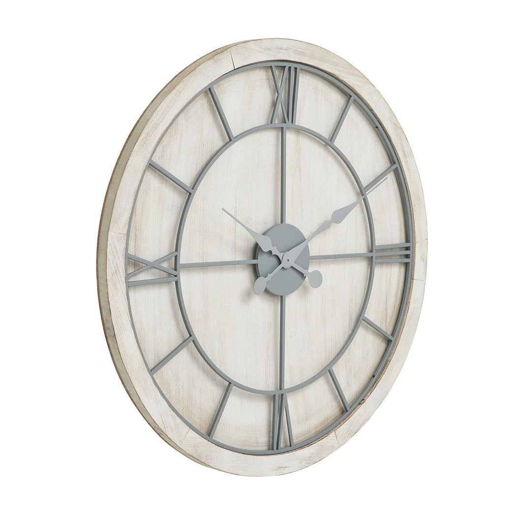 Williston White Large Wall Clock WHITE METAL - TidySpaces