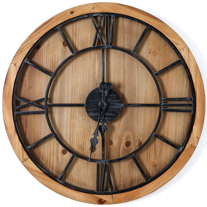 Williston Large Wooden Wall Clock - TidySpaces