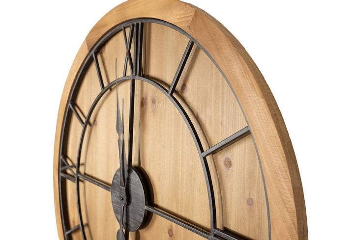 Williston Large Wooden Wall Clock - TidySpaces