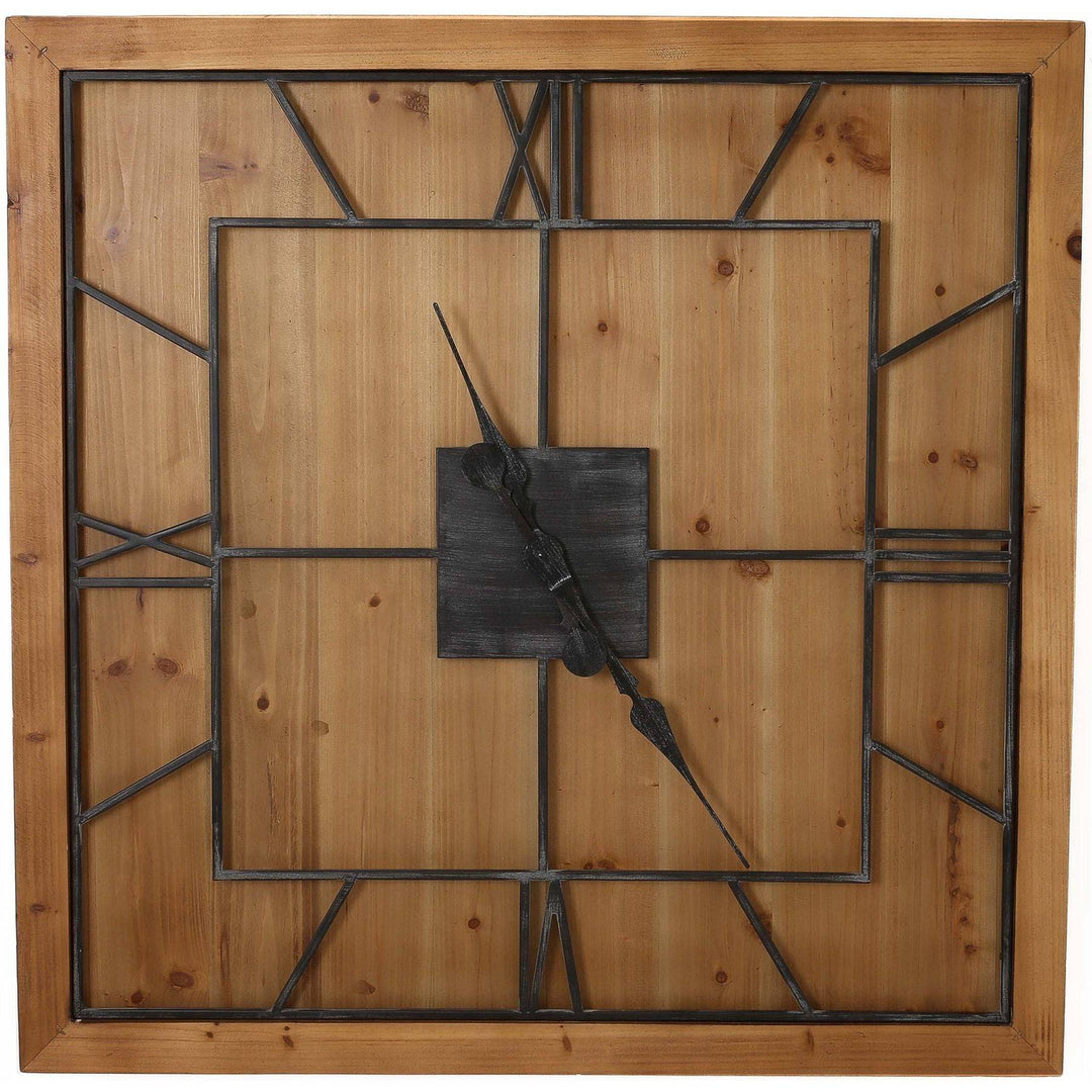 Williston Square Wooden Wall Clock - TidySpaces
