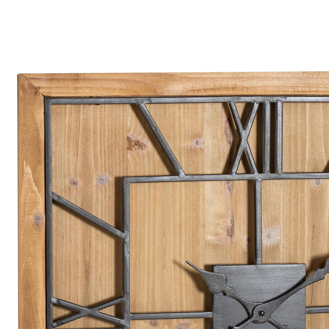 Williston Square Wooden Wall Clock - TidySpaces