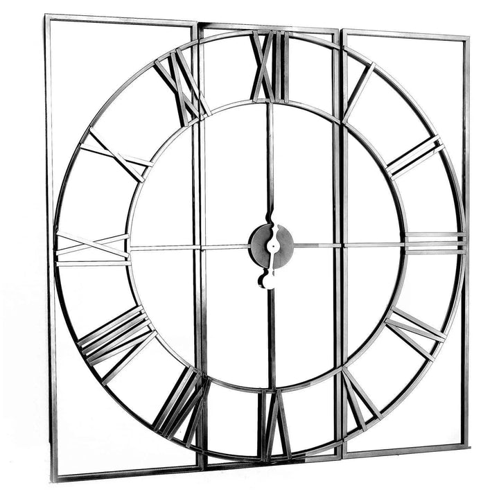 Celina Mirrored Wall Clock SILVER GLASS - TidySpaces