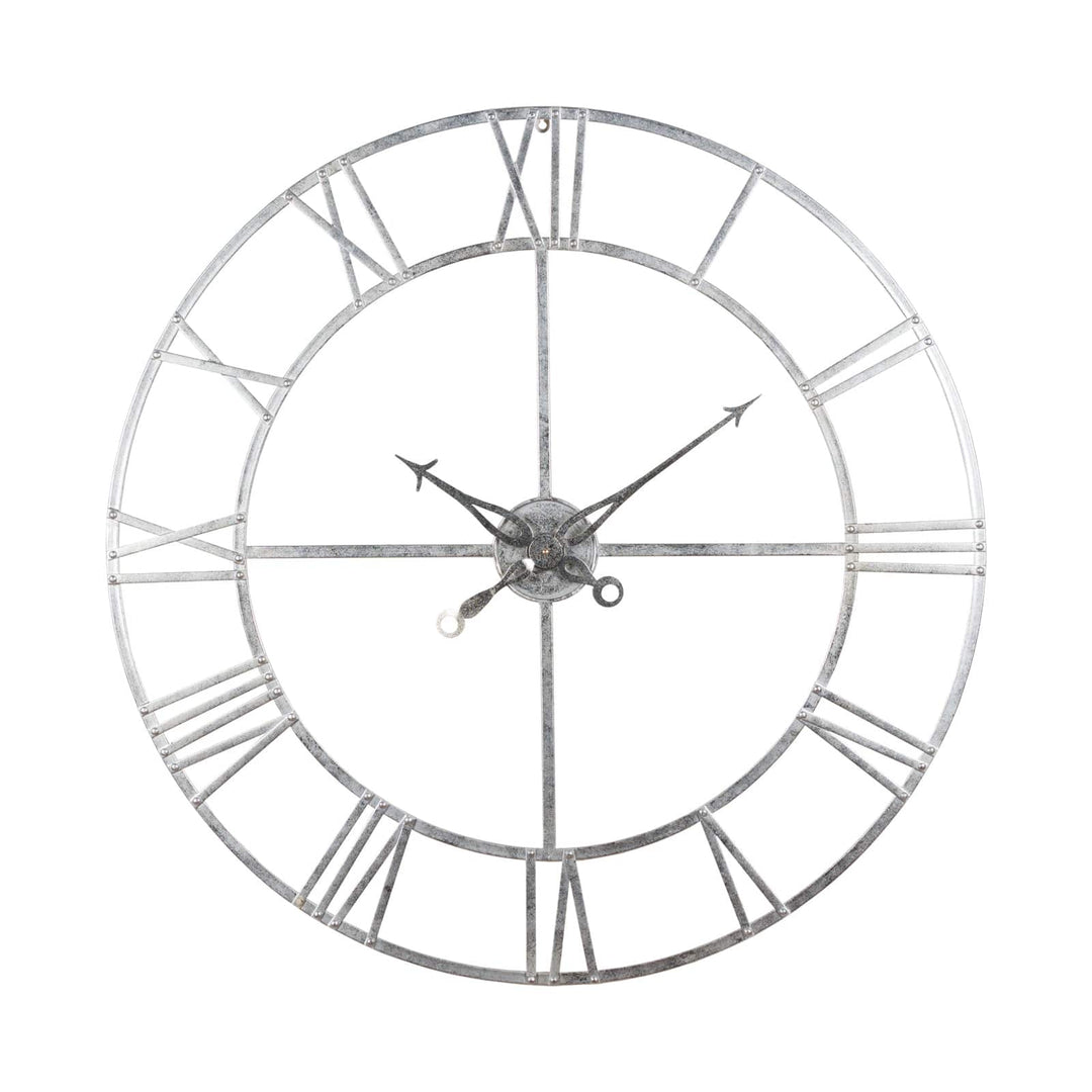 Large Silver Foil Skeleton Wall Clock - TidySpaces