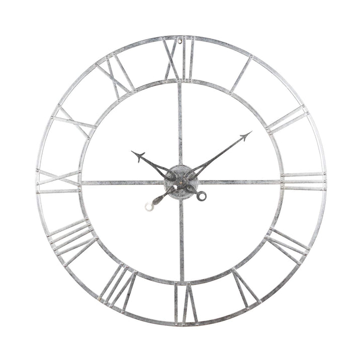 Large Silver Foil Skeleton Wall Clock - TidySpaces