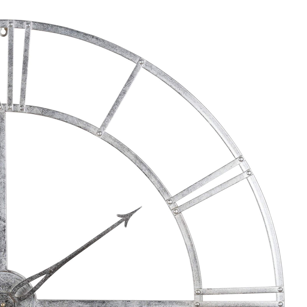 Large Silver Foil Skeleton Wall Clock - TidySpaces