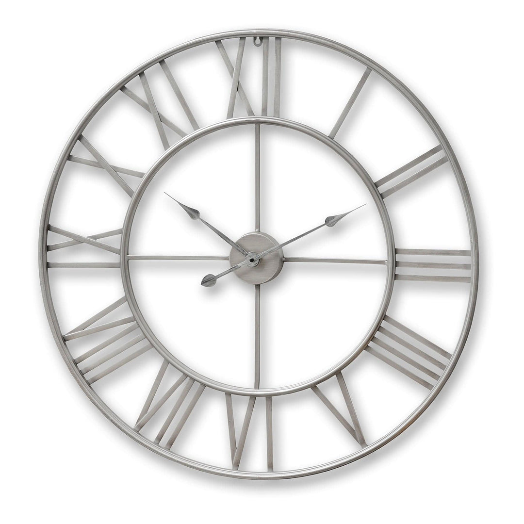 Large Silver Skeleton Wall Clock - TidySpaces