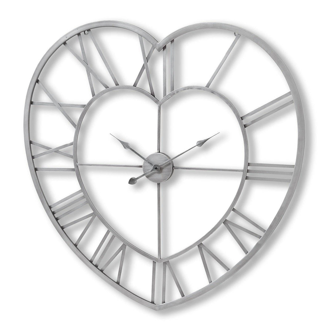 Silver Heart Skeleton Wall Clock - TidySpaces