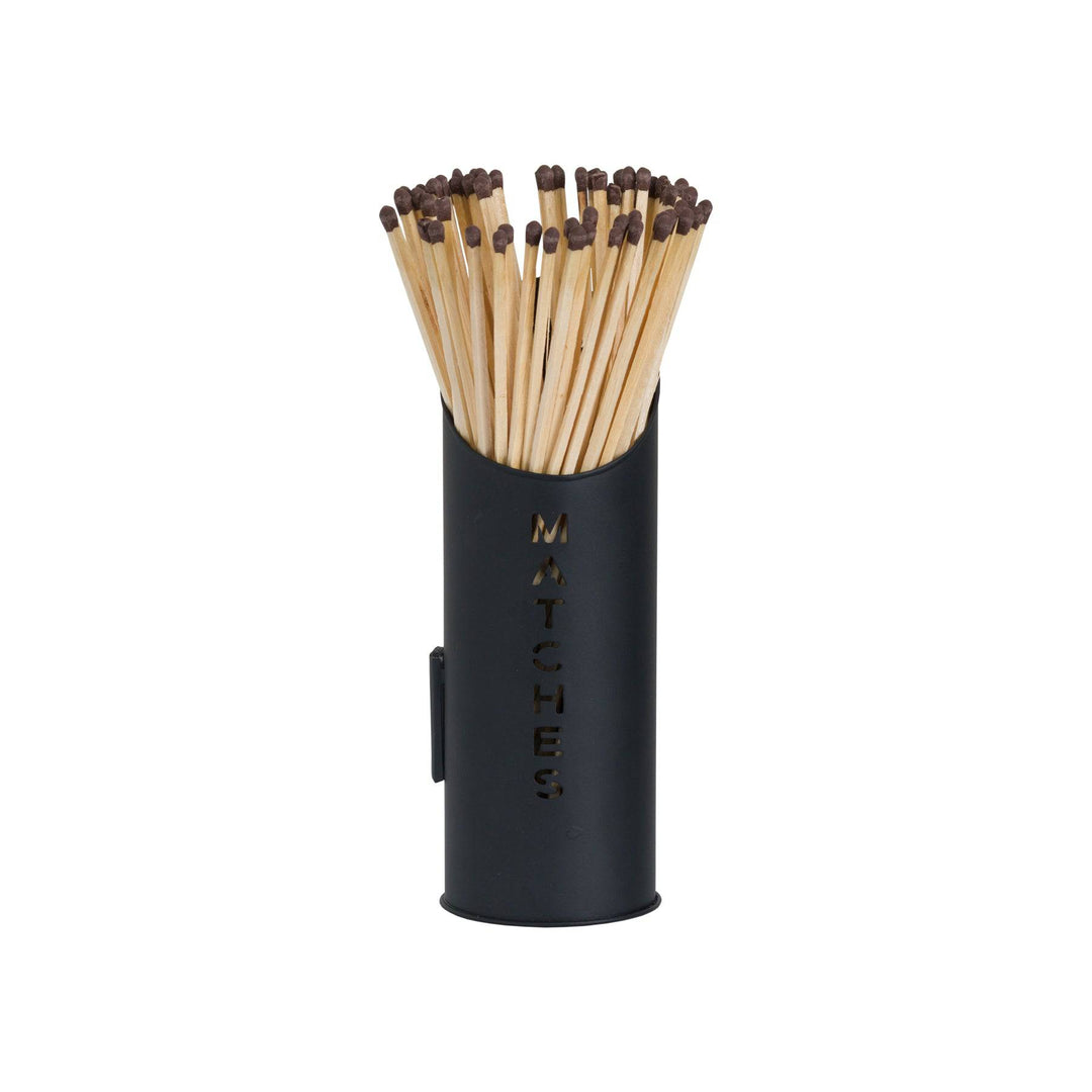 Black Finish Logs And Kindling Buckets & Matchstick Holder - TidySpaces