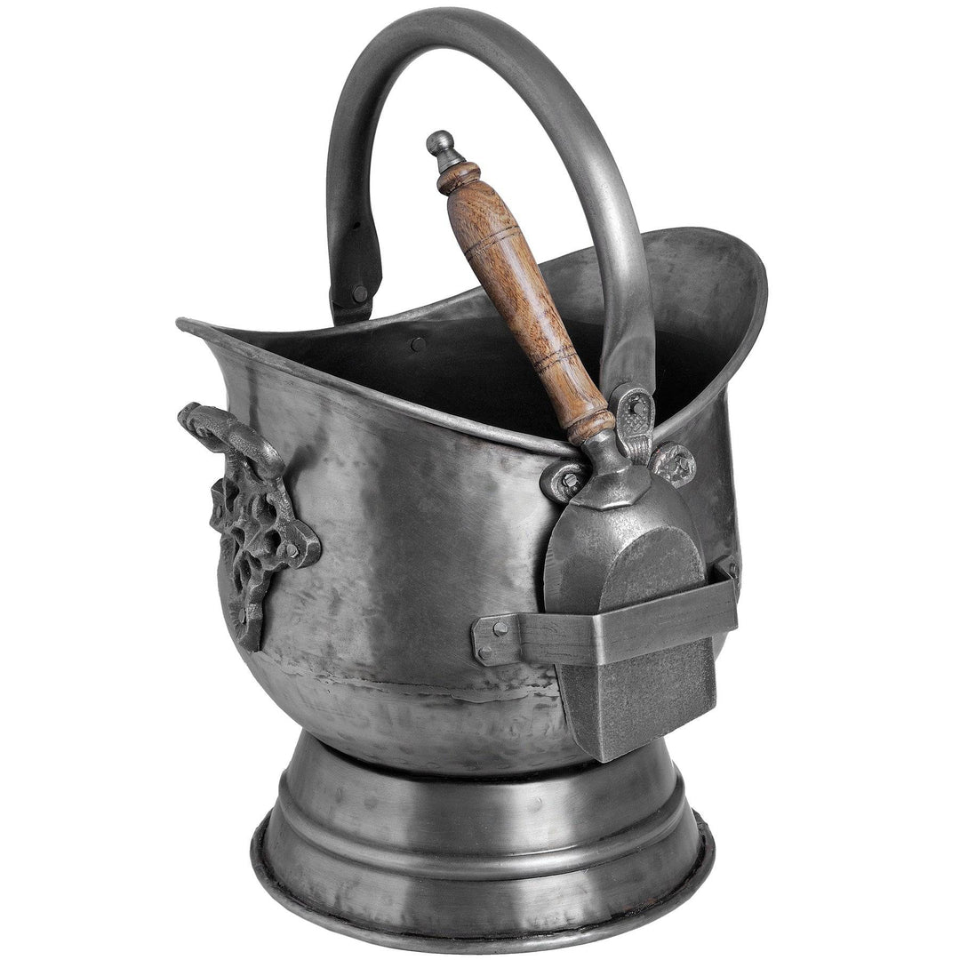 Antique Pewter Coal Bucket with Shovel - TidySpaces