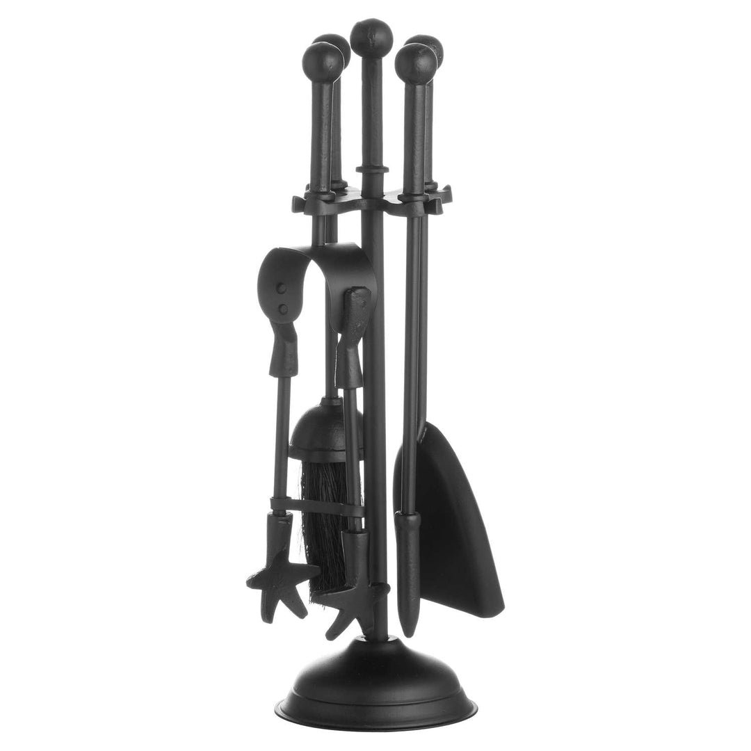 Ball Topped Companion Set In Black - TidySpaces