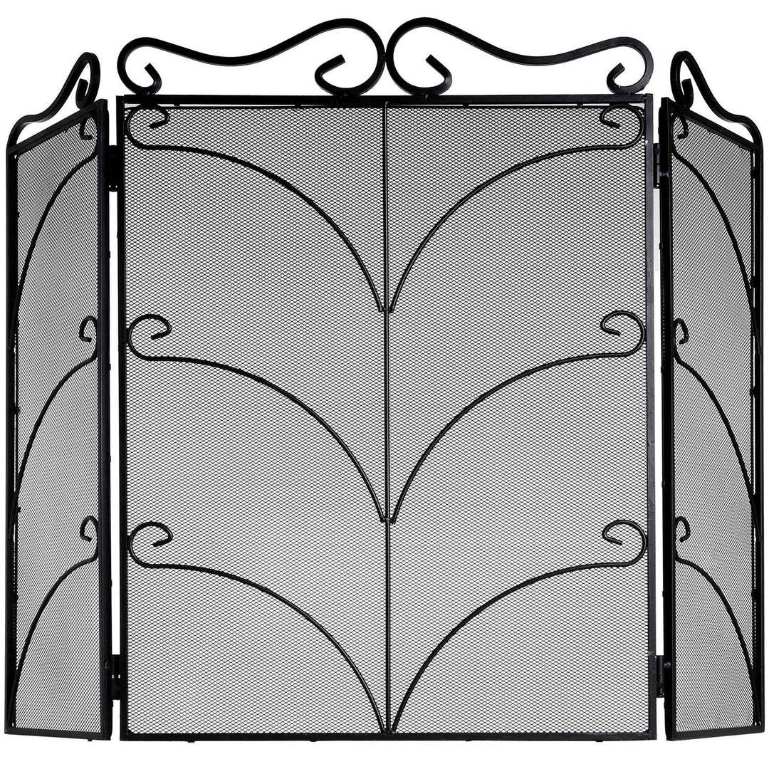 Heavy Large Black Ornate Fire Screen - TidySpaces