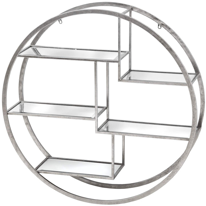 Large Circular Silver Wall Hanging Multi Shelf - TidySpaces