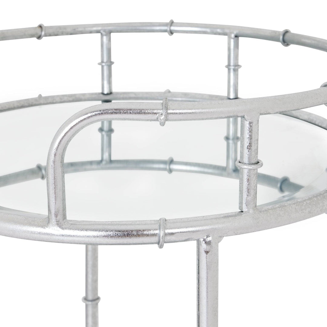Silver Round Drinks Trolley - TidySpaces