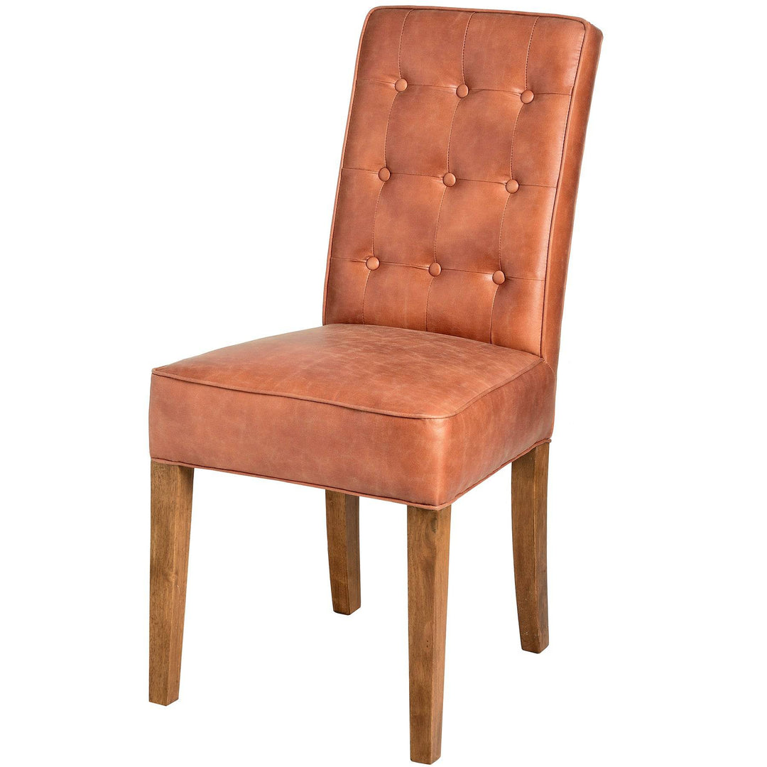 Tan Faux Leather Dining Chair - TidySpaces