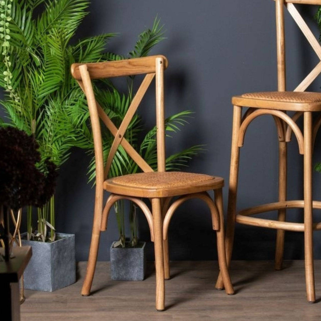 Light Oak Cross Back Dining Chair - TidySpaces