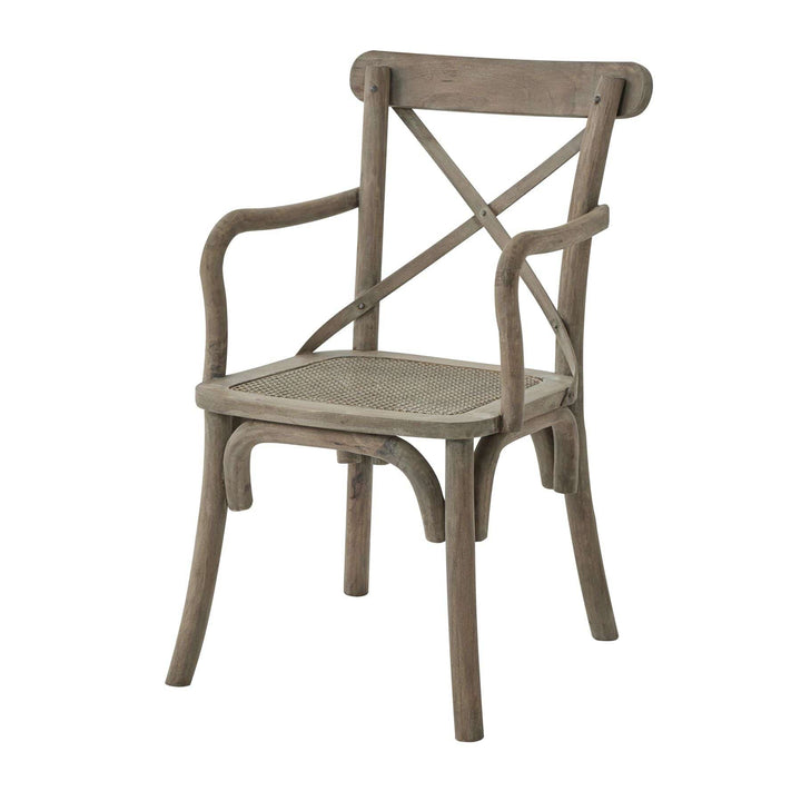 Copgrove Collection Cross Back Carver Chair With Rush Seat - TidySpaces