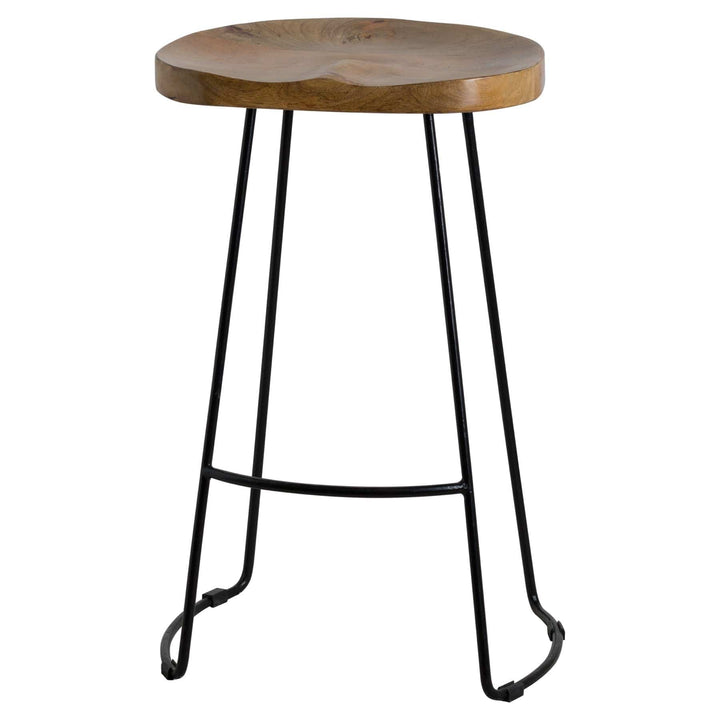 Franklin Hardwood Shaped Barstool - TidySpaces