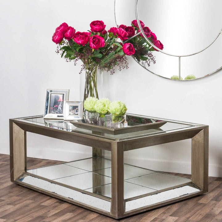 Large Augustus Mirrored Coffee Table - TidySpaces