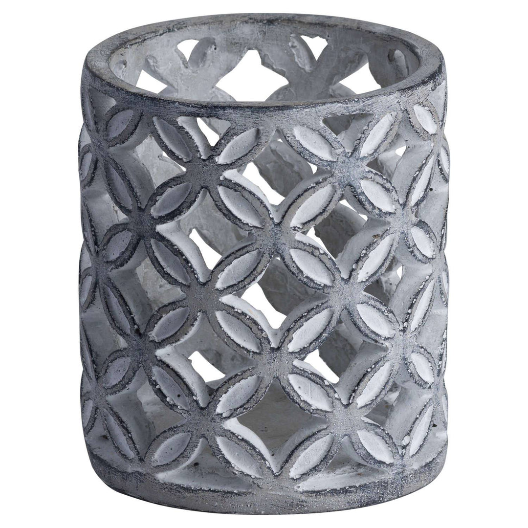 Geometric Stone Candle Hurricane - TidySpaces