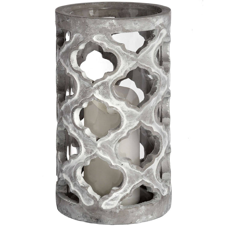 Large Stone Effect Patterned Candle Holder - TidySpaces