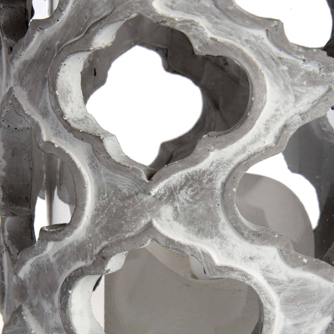 Large Stone Effect Patterned Candle Holder - TidySpaces