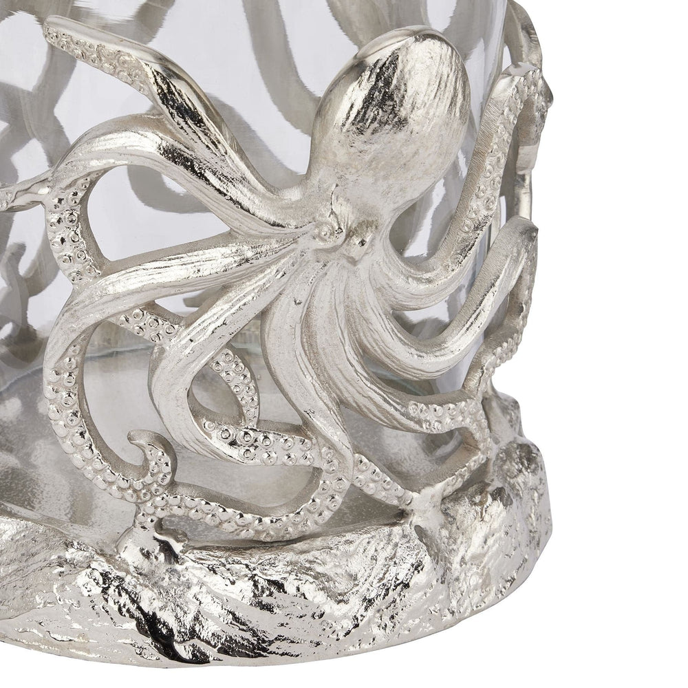 Silver Octopus Candle Hurricane Lantern - TidySpaces