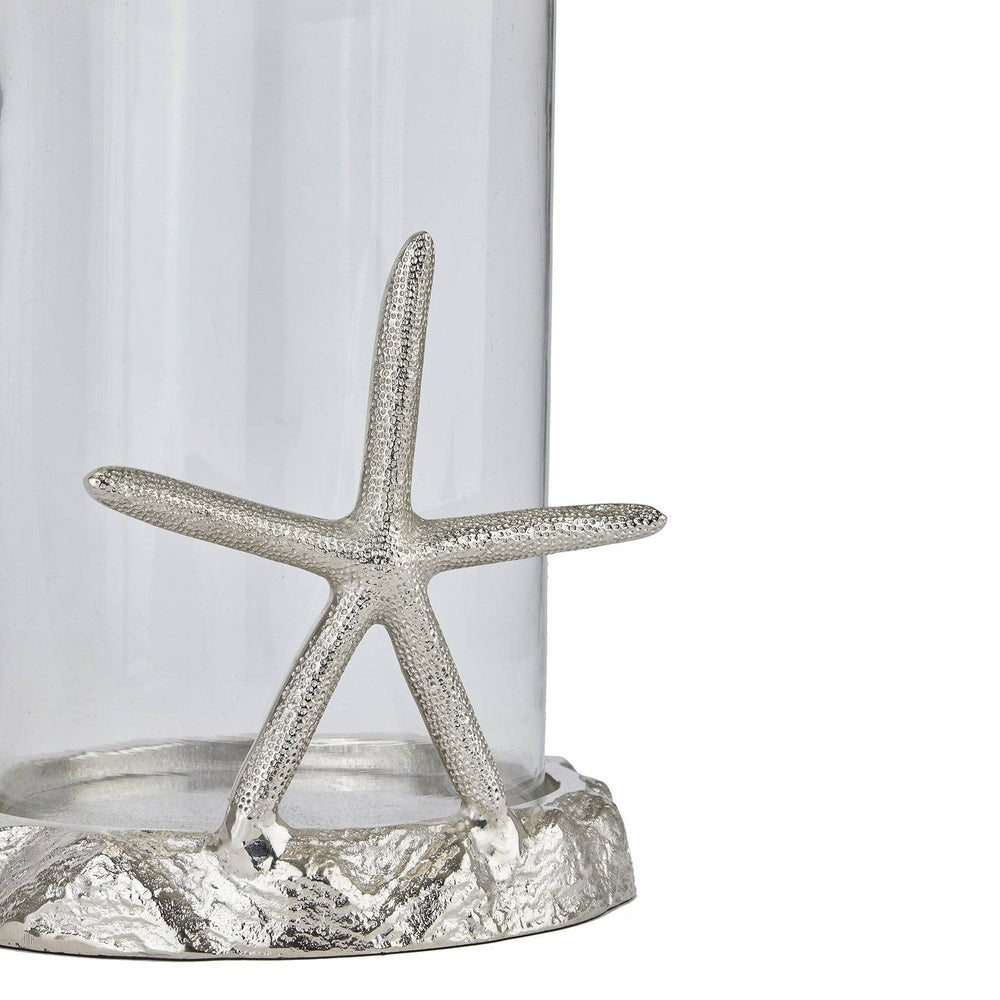 Silver Starfish Candle Hurricane Lantern - TidySpaces