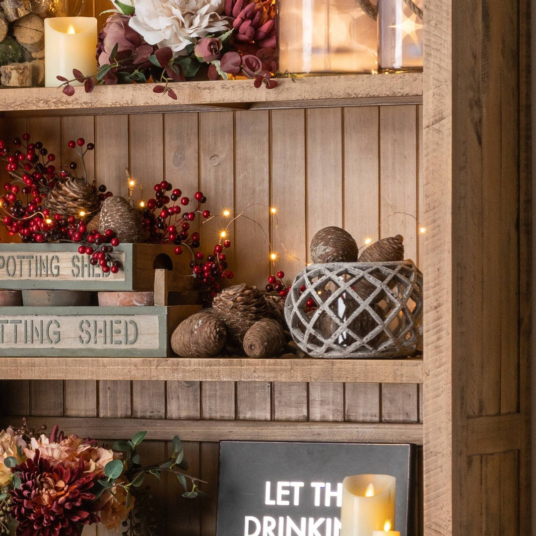 Round Ceramic Lattice Hurricane Lantern - TidySpaces