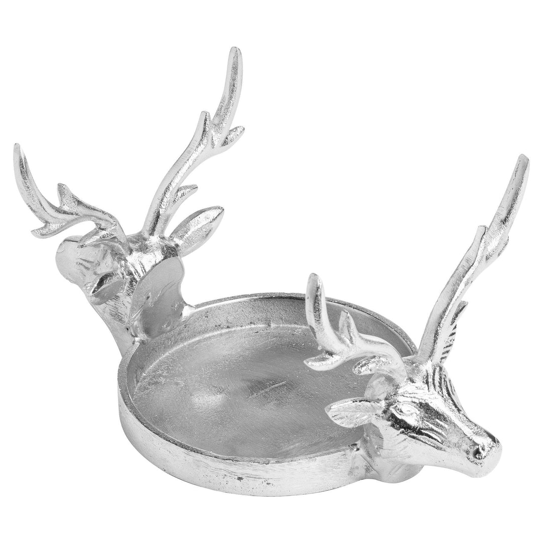 Farrah Collection Silver Large Stag Candle Holder - TidySpaces