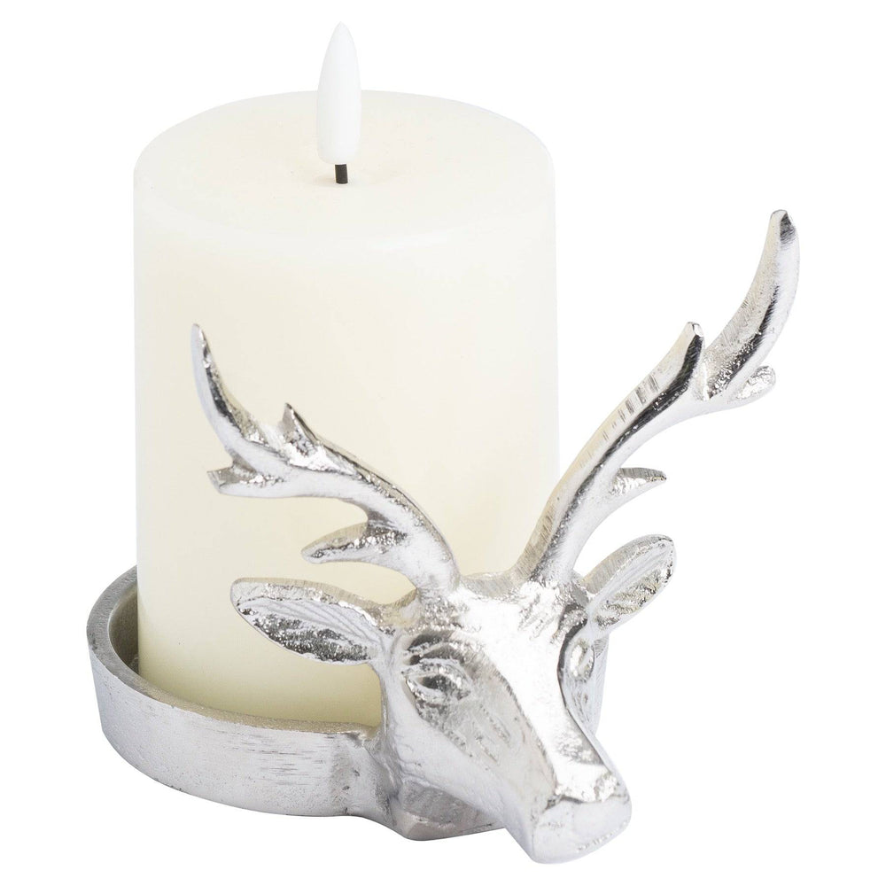 Farrah Collection Silver Stag Candle Holder - TidySpaces