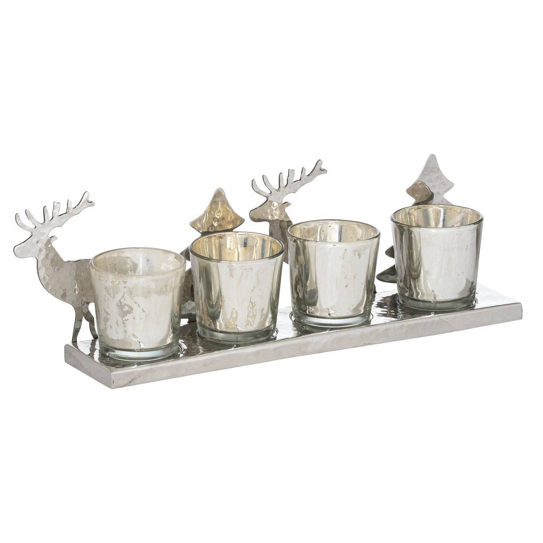 Silver Four Tealight Holder - TidySpaces