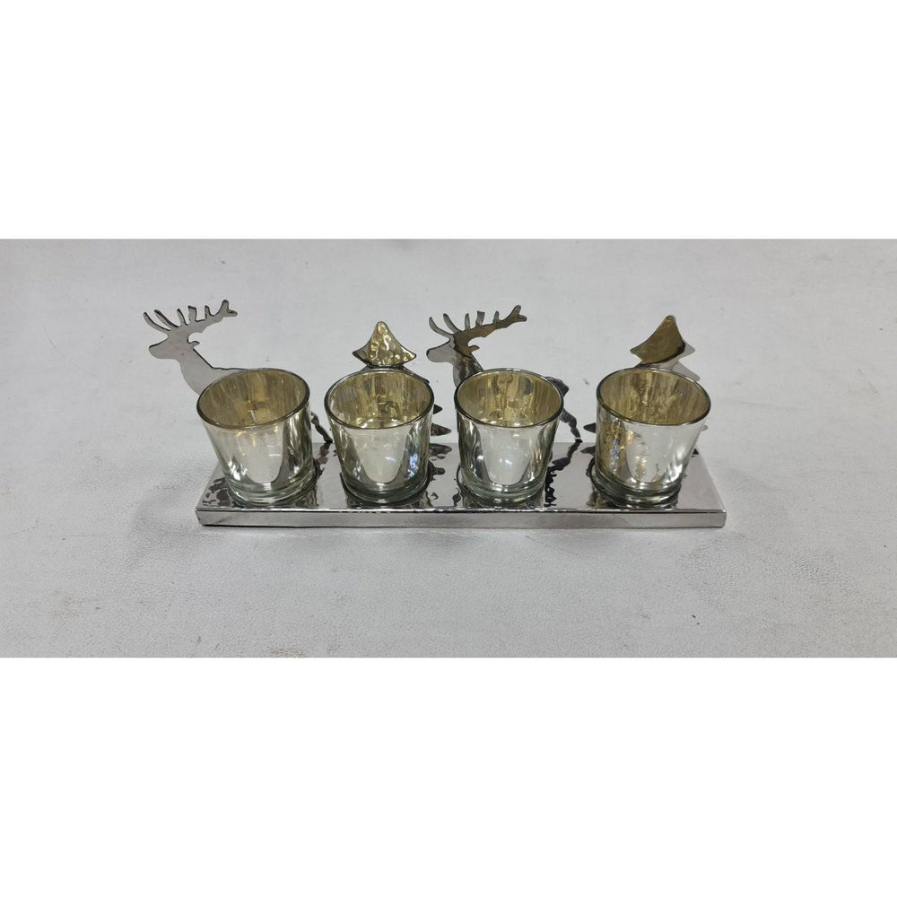 Silver Four Tealight Holder - TidySpaces