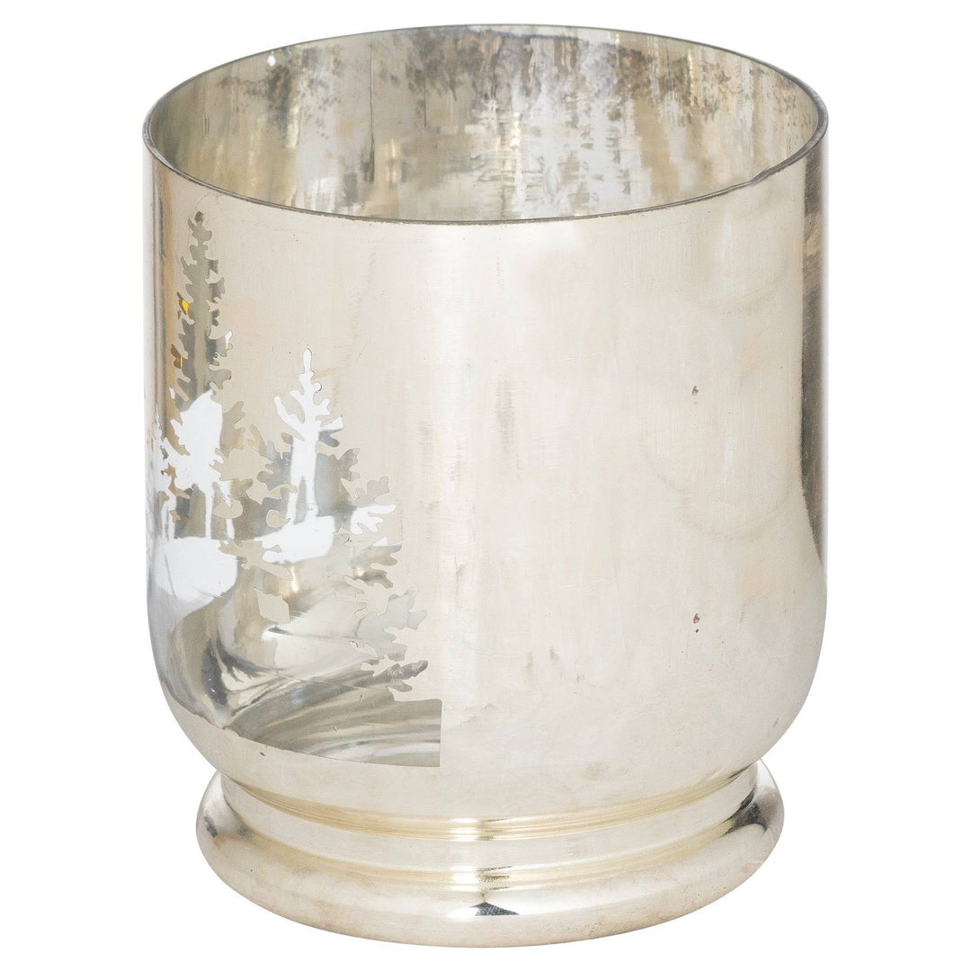 The Noel Collection Silver Forest Medium Candle Holder - TidySpaces