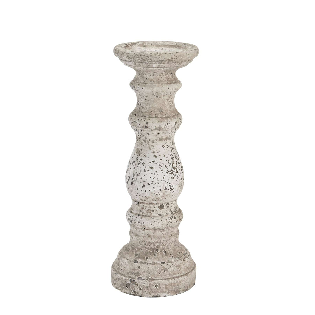 Small Stone Ceramic Column Candle Holder - TidySpaces