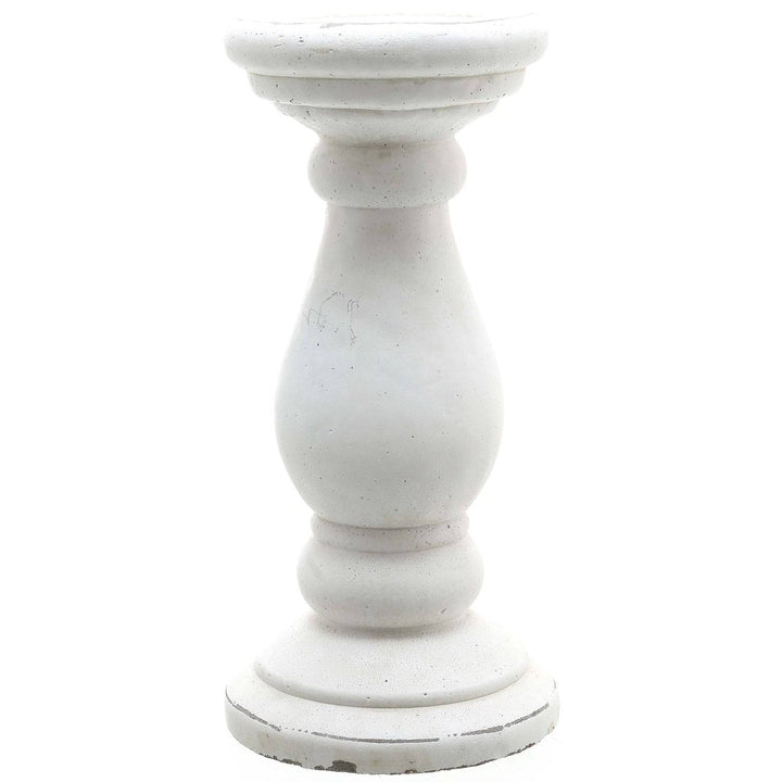 Large Matt White Ceramic Candle Holder - TidySpaces