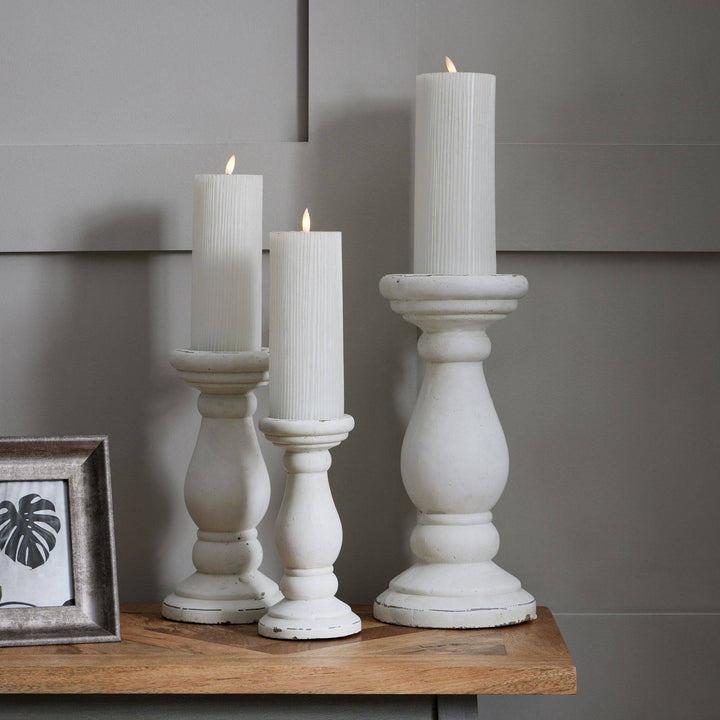 Matt White Ceramic Candle Holder - TidySpaces