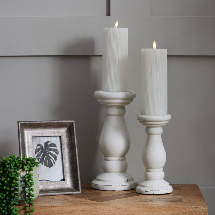 Matt White Ceramic Candle Holder - TidySpaces