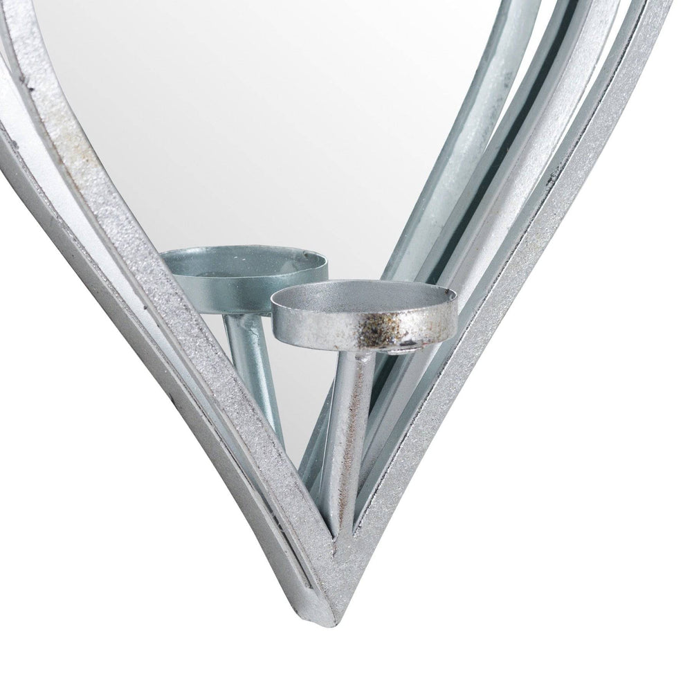 Small Silver Mirrored Heart Candle Holder - TidySpaces