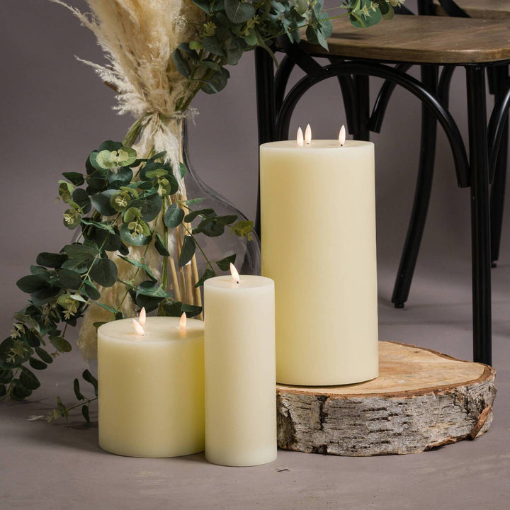 Luxe Collection Natural Glow 3 x 8 LED Ivory Candle - TidySpaces