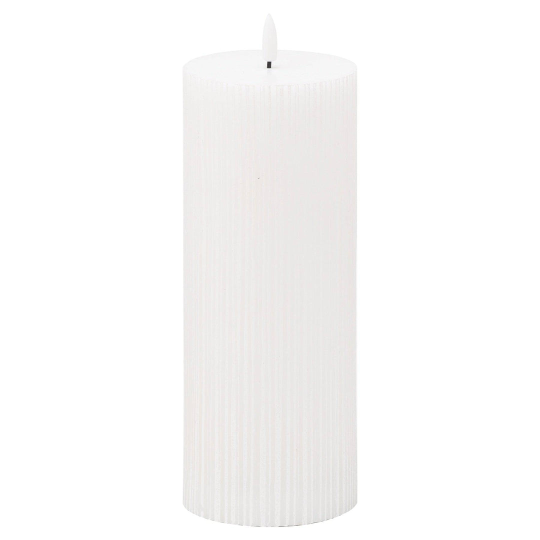 Luxe Collection Natural Glow 3.5x9 Texture Ribbed LED Candle - TidySpaces