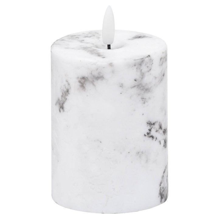 Luxe Collection Natural Glow 3x4 Marble Effect LED Candle - TidySpaces