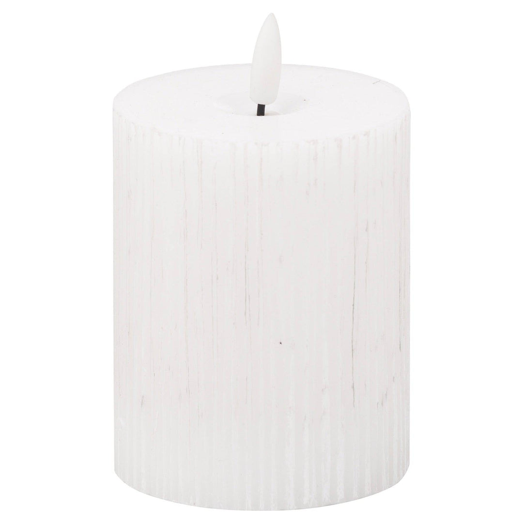 Luxe Collection Natural Glow 3x4 Textured Ribbed LED Candle - TidySpaces