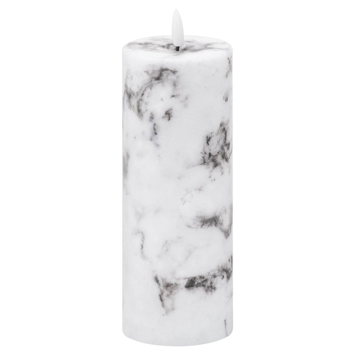 Luxe Collection Natural Glow 3x8 Marble Effect LED Candle - TidySpaces