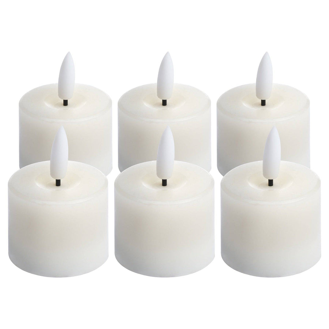 Luxe Collection Set Of 6 Natural Glow Led Tealight Candles - TidySpaces