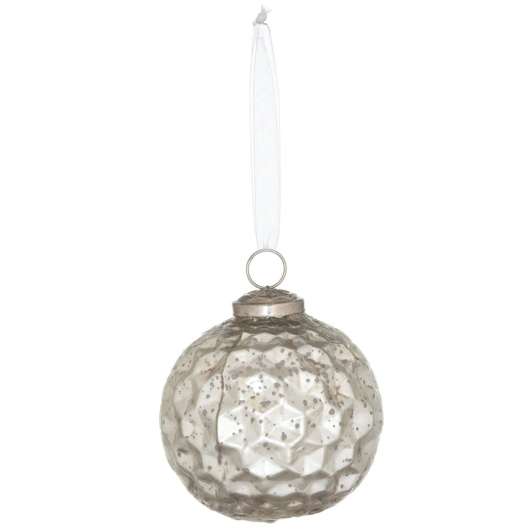 Metallic Silver Acantho Set Of 4 Large Baubles - TidySpaces