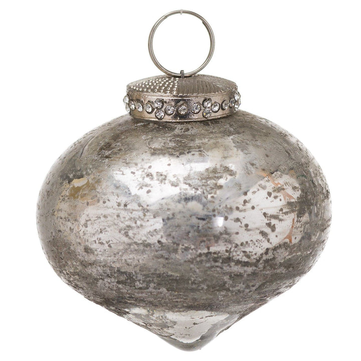 The Noel Collection Silver Christmas Teardrop Bauble - TidySpaces