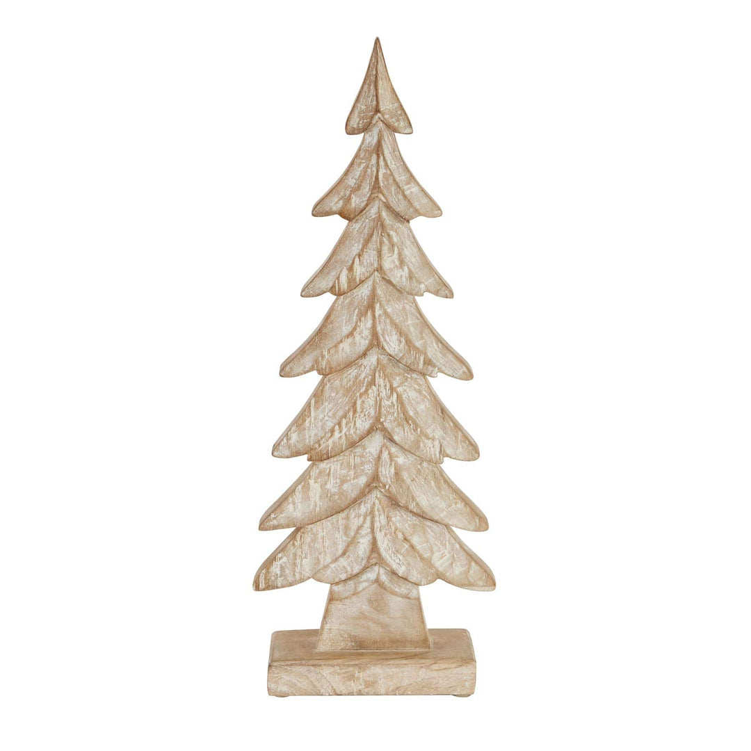 Carved Wood Large Christmas Tree BROWN WOOD - TidySpaces